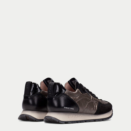 Hispanitas CHI254209 Kansas Womens Lace-up Trainer Black Leather