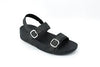 FitFlop Lulu shimmer leather adjustable sandal Black