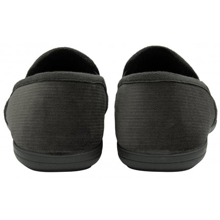 Lotus Peter Grey Men’s Slip-On Slippers – Textile Full Shoe with Memory-Foam Insole