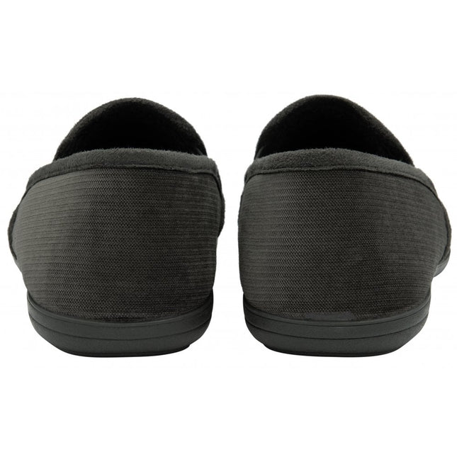 Lotus Peter Grey Men’s Slip-On Slippers – Textile Full Shoe with Memory-Foam Insole