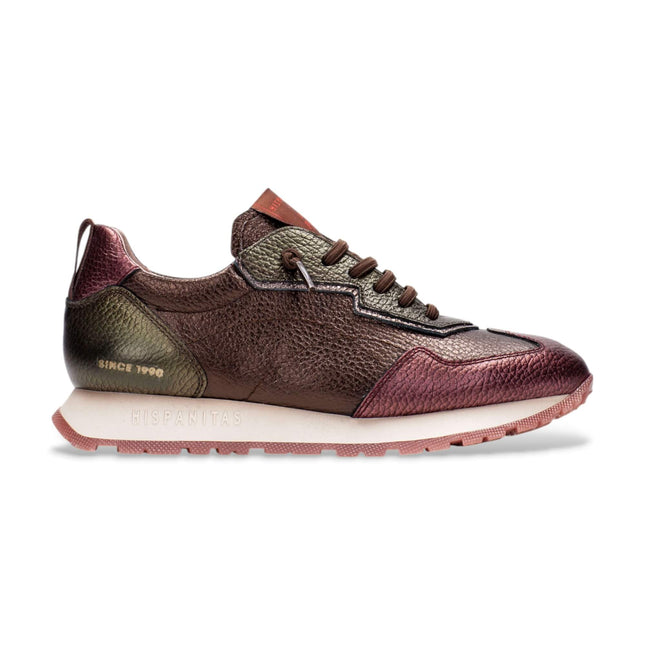 Hispanitas Kansas Bolmet Wine Leather Womens Trainer