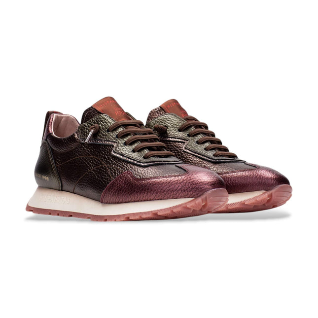 Hispanitas Kansas Bolmet Wine Leather Womens Trainer