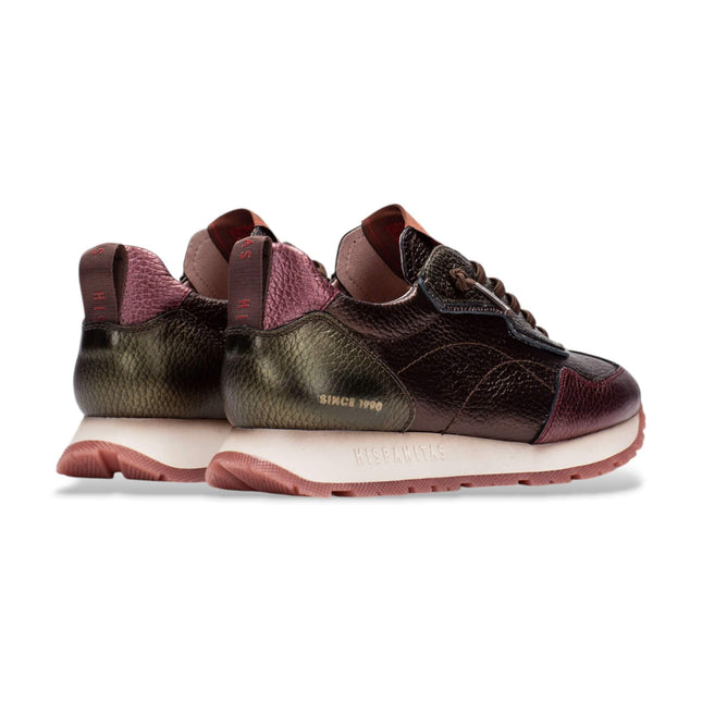 Hispanitas Kansas Bolmet Wine Leather Womens Trainer