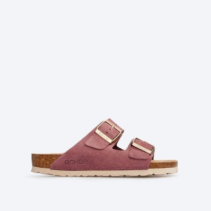 Rohde 5590-47 Alba Violet Ladies Mule Sandals Violet Suede Leather