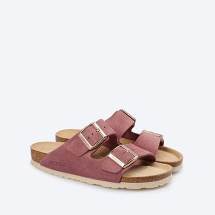 Rohde 5590-47 Alba Violet Ladies Mule Sandals Violet Suede Leather