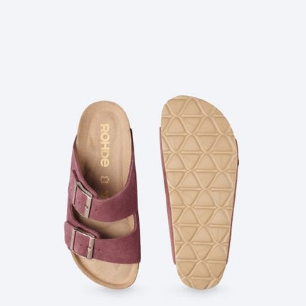 Rohde 5590-47 Alba Violet Ladies Mule Sandals Violet Suede Leather