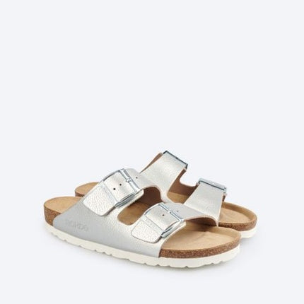 Rohde 5599-89 Alba Silver Ladies Mule Sandals Metallic Leather