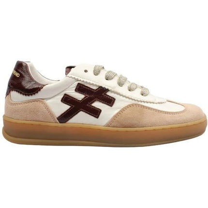 Another Trend White & Brown A032 T493  Multi 93 Ladies Comfort Trainers