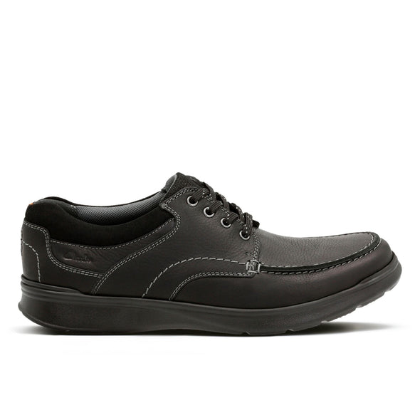 Clarks Cotrell Edge Black Oily Leather - Wide Width