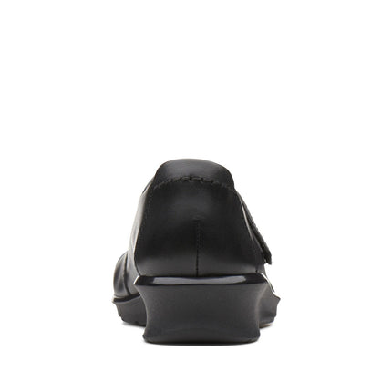 Clarks Hope Henley Black Leather Wide Width