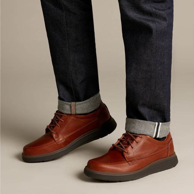 Clarks Un Abode Ease Dark Tan Leather - Wide Width