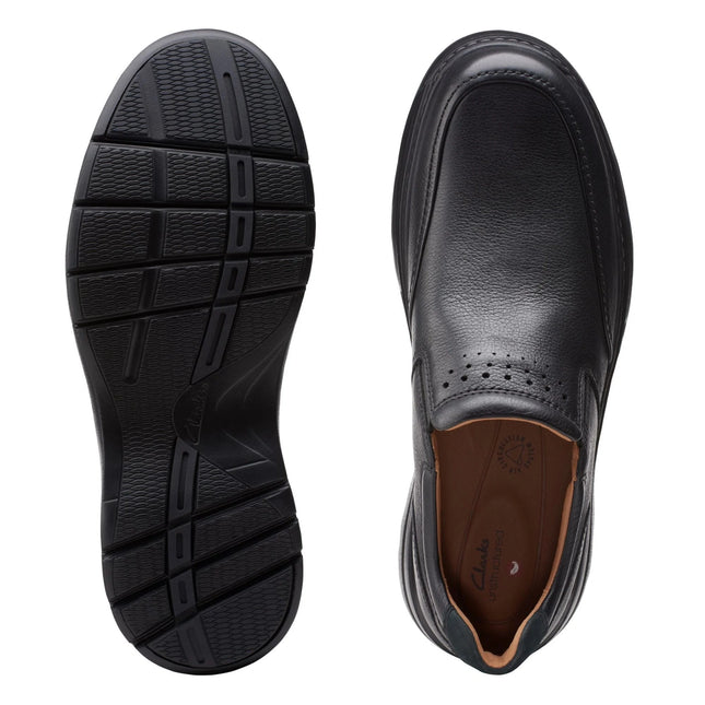 Clarks Un Brawley Step Black Leather Standard Width
