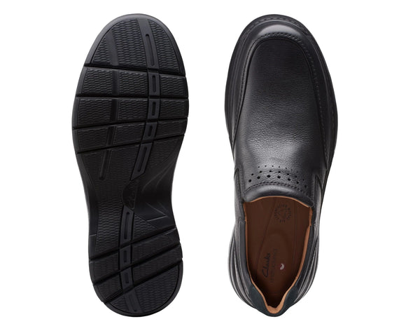 Clarks Un Brawley Step Black Leather Standard Width