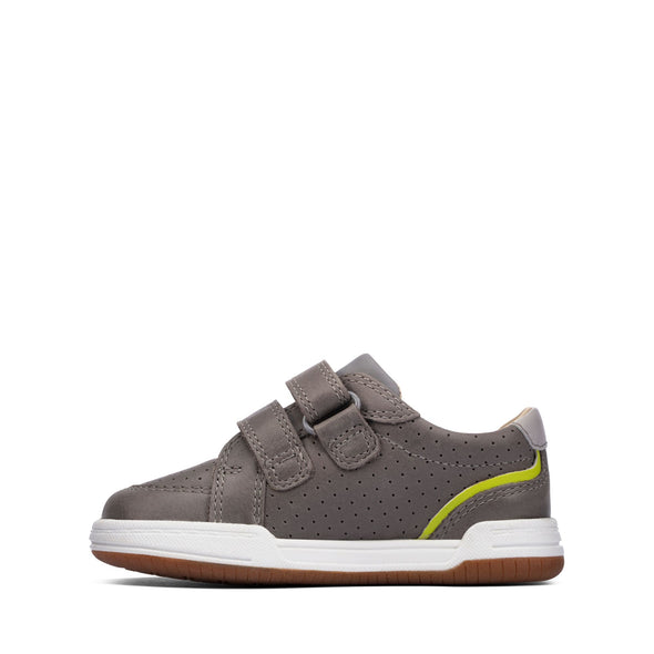 Clarks Fawn Solo Toddler Light Grey Leather