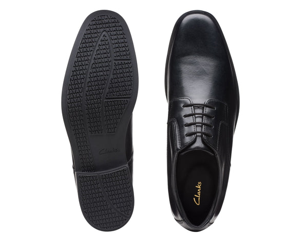 Clarks Howard Walk Black Leather - Standard Width