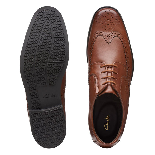 Clarks Howard Wing Dark Tan Leather