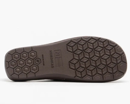 Nordikas 131 - Black Leather Mens Slippers