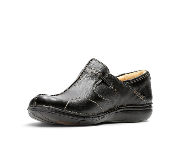 Clarks Un Loop Black Leather