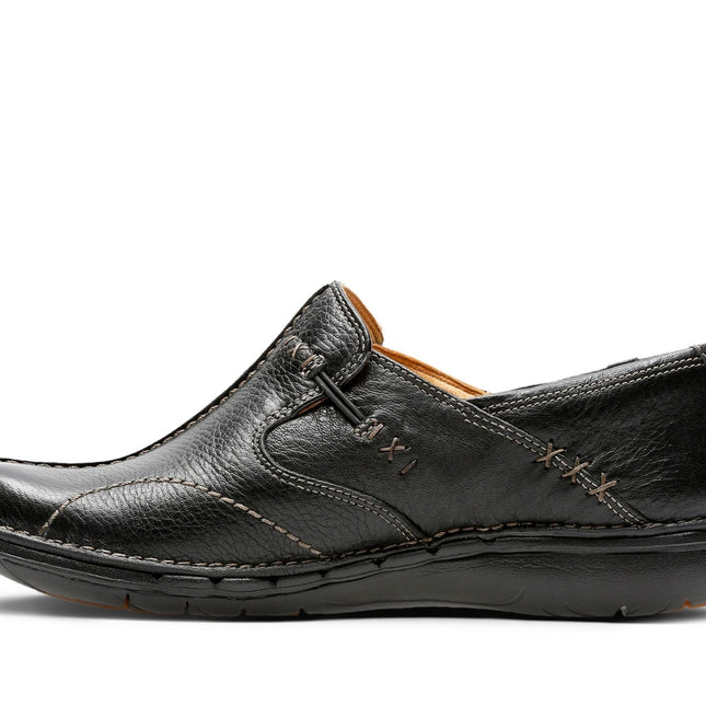Clarks Un Loop Black Leather Standard Width