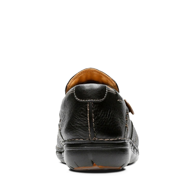 Clarks Un Loop Black Leather Standard Width