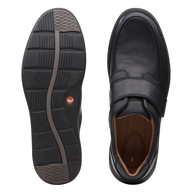 Clarks Un Abode Strap Black Leather - Wide Width
