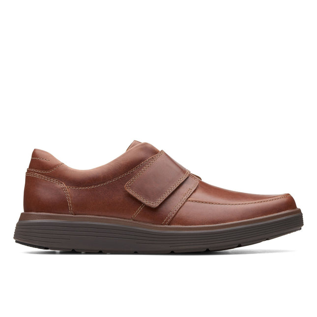 Clarks Un Abode Strap Dark Tan Leather - Wide Width