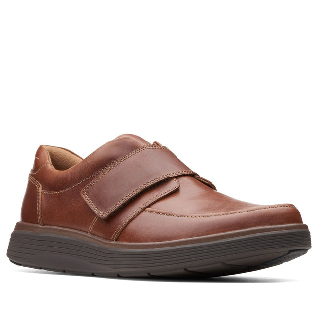 Clarks Un Abode Strap Dark Tan Leather - Wide Width
