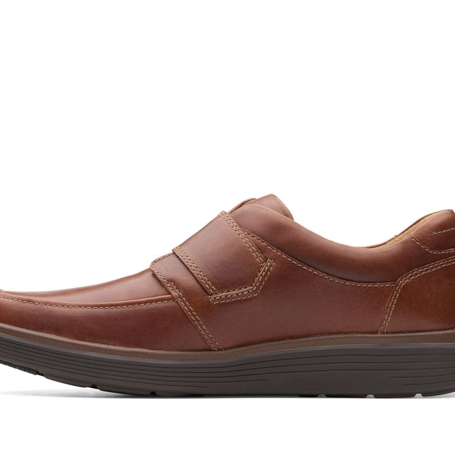 Clarks Un Abode Strap Dark Tan Leather - Wide Width