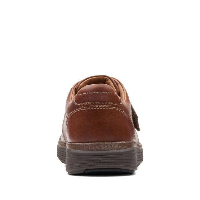 Clarks Un Abode Strap Dark Tan Leather - Wide Width