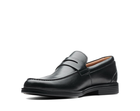 Clarks Un Aldric Step Black Leather