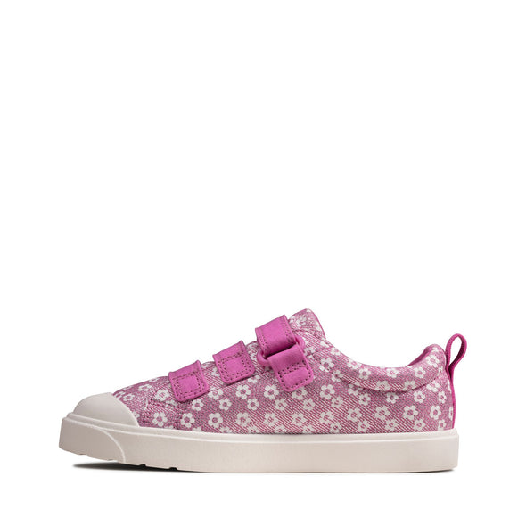 Clarks City Vibe Kid  Pink Floral