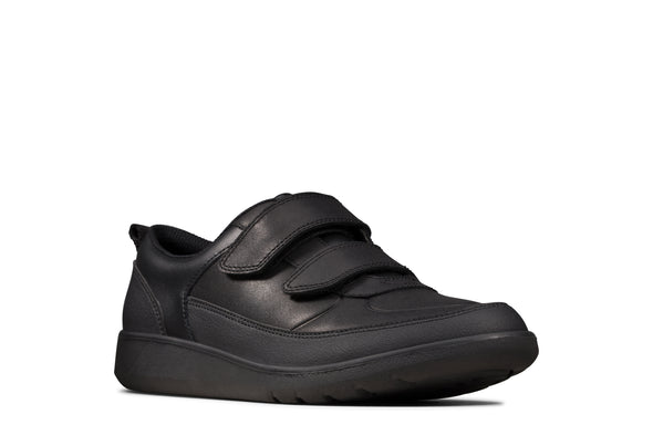 Clarks Scape Flare Black Leather - Extra Wide Fit