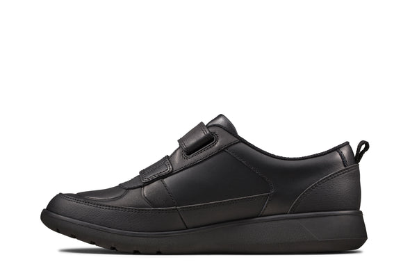 Clarks Scape Flare Black Leather - Extra Wide Fit