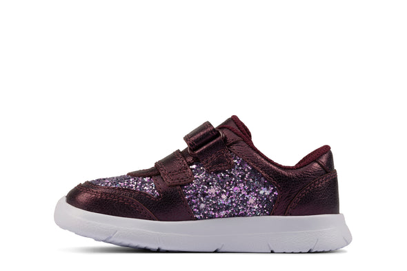 Clarks Ath Sonar Toddler     Berry Leather