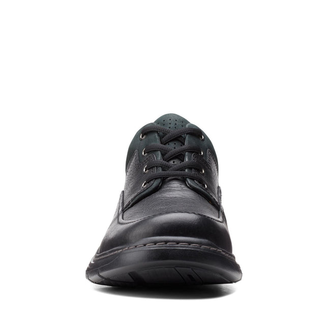 Clarks Un Brawley Lace Black Leather - Wide Width