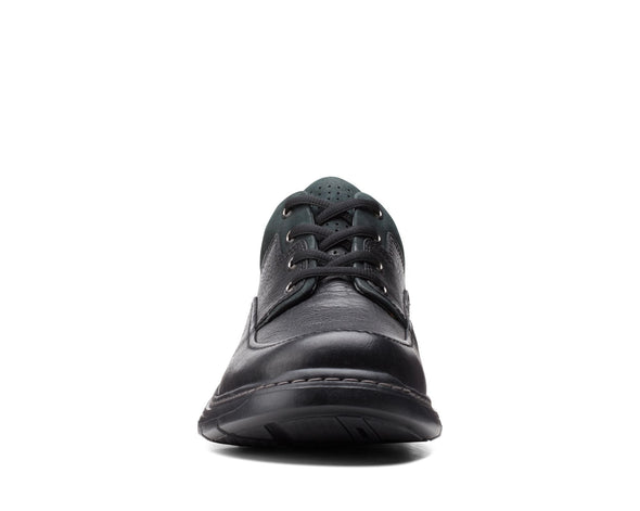 Clarks Un Brawley Lace Black Leather - Wide Width