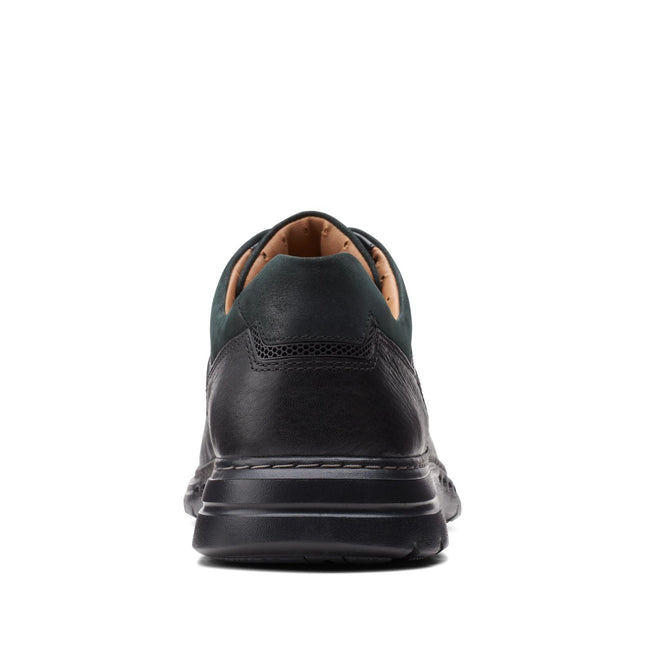 Clarks Un Brawley Lace Black Leather - Wide Width