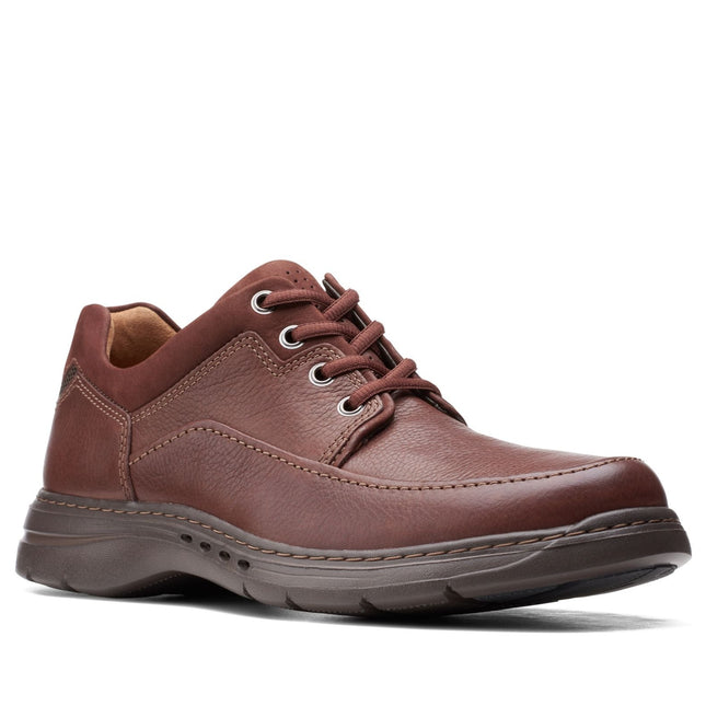Clarks Un Brawley Lace Mahogany Leather - Wide Width