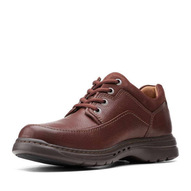 Clarks Un Brawley Lace Mahogany Leather - Wide Width