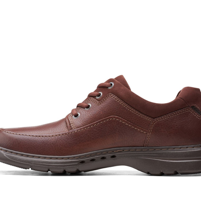 Clarks Un Brawley Lace Mahogany Leather - Wide Width