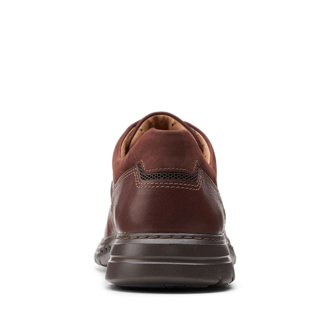 Clarks Un Brawley Lace Mahogany Leather - Wide Width