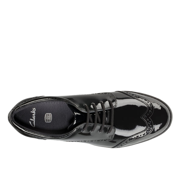 Clarks Aubrie Craft Youth Black Pat