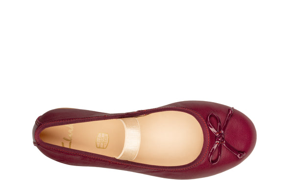 Clarks Dance Bow Kid Berry Leather