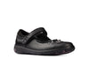 Clarks Sea Shimmer Kid  Black Leather - Extra Wide Fit
