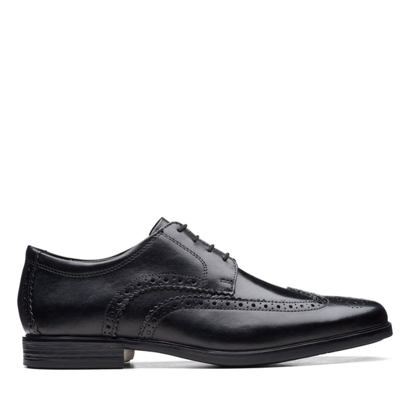 Clarks Howard Wing Black Leather