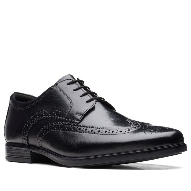 Clarks Howard Wing Black Leather