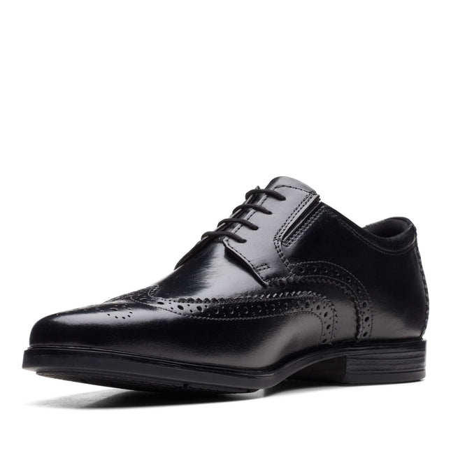 Clarks Howard Wing Black Leather