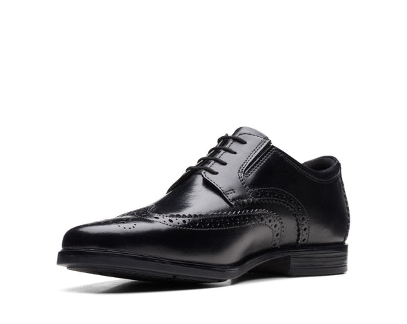 Clarks Howard Wing Black Leather