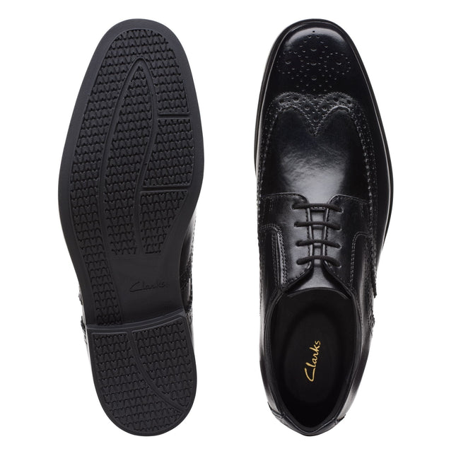 Clarks Howard Wing Black Leather