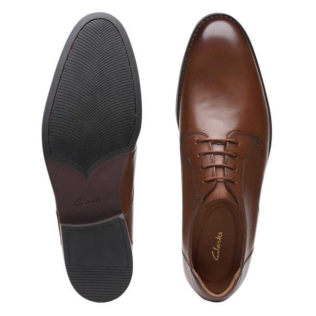 Clarks Citi Stride Walk Dark Tan Leather